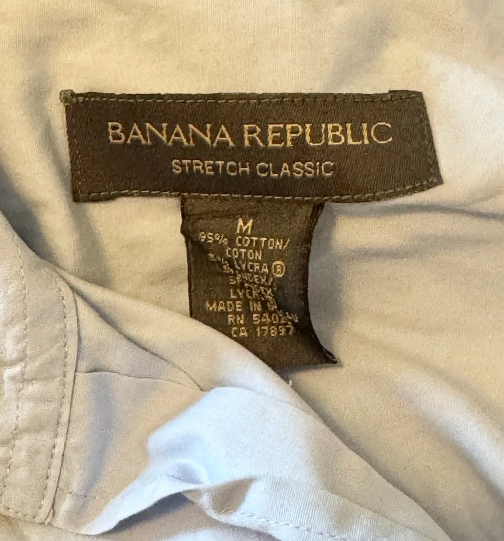 Banana Republic Stretch Classic Shirt Mens Medium Light Blue Short Sleeve Cotton